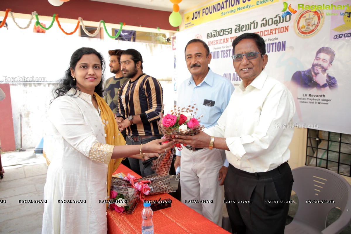 American Telugu Association Covid Test Kits Distribution To Old Age Homes