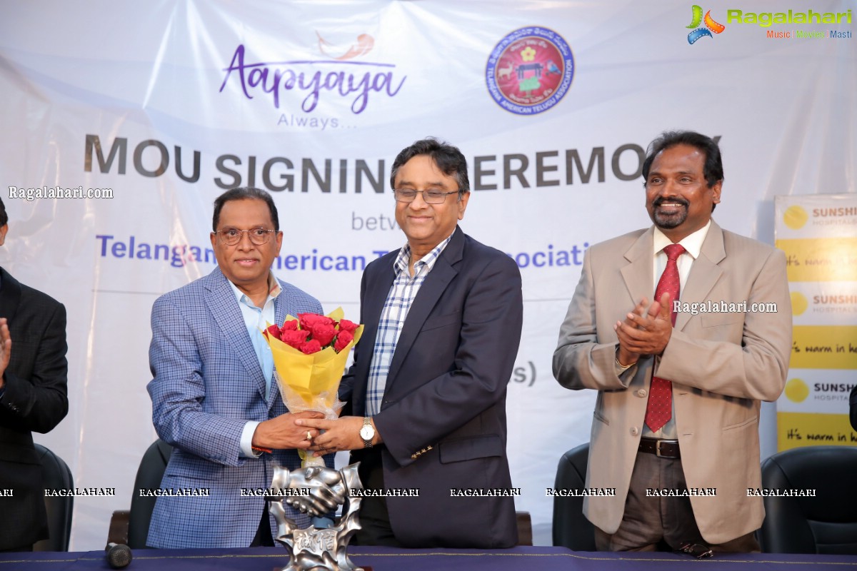 MOU Signing Ceremony Between Telangana American Telugu Association and Aapyaya - Sunshine Hospitals