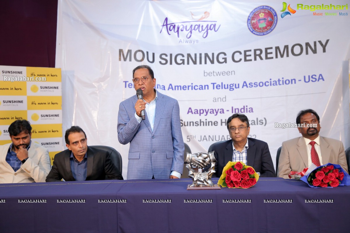 MOU Signing Ceremony Between Telangana American Telugu Association and Aapyaya - Sunshine Hospitals