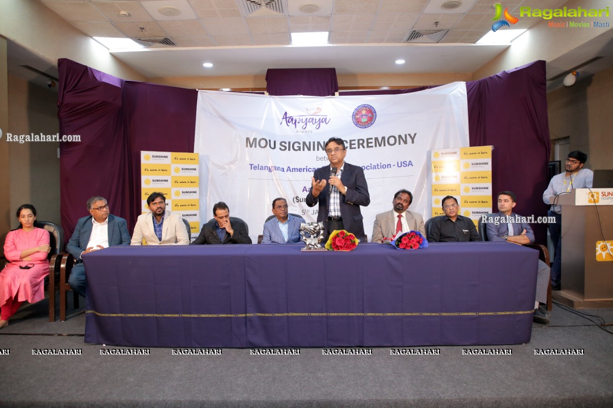 MOU Signing Ceremony Between Telangana American Telugu Association and Aapyaya - Sunshine Hospitals