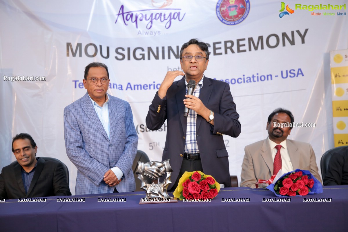 MOU Signing Ceremony Between Telangana American Telugu Association and Aapyaya - Sunshine Hospitals