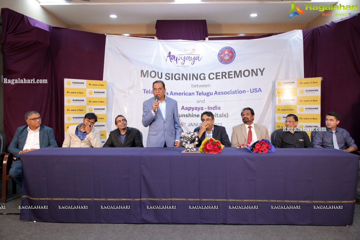 MOU Signing Ceremony Between Telangana American Telugu Association and Aapyaya - Sunshine Hospitals