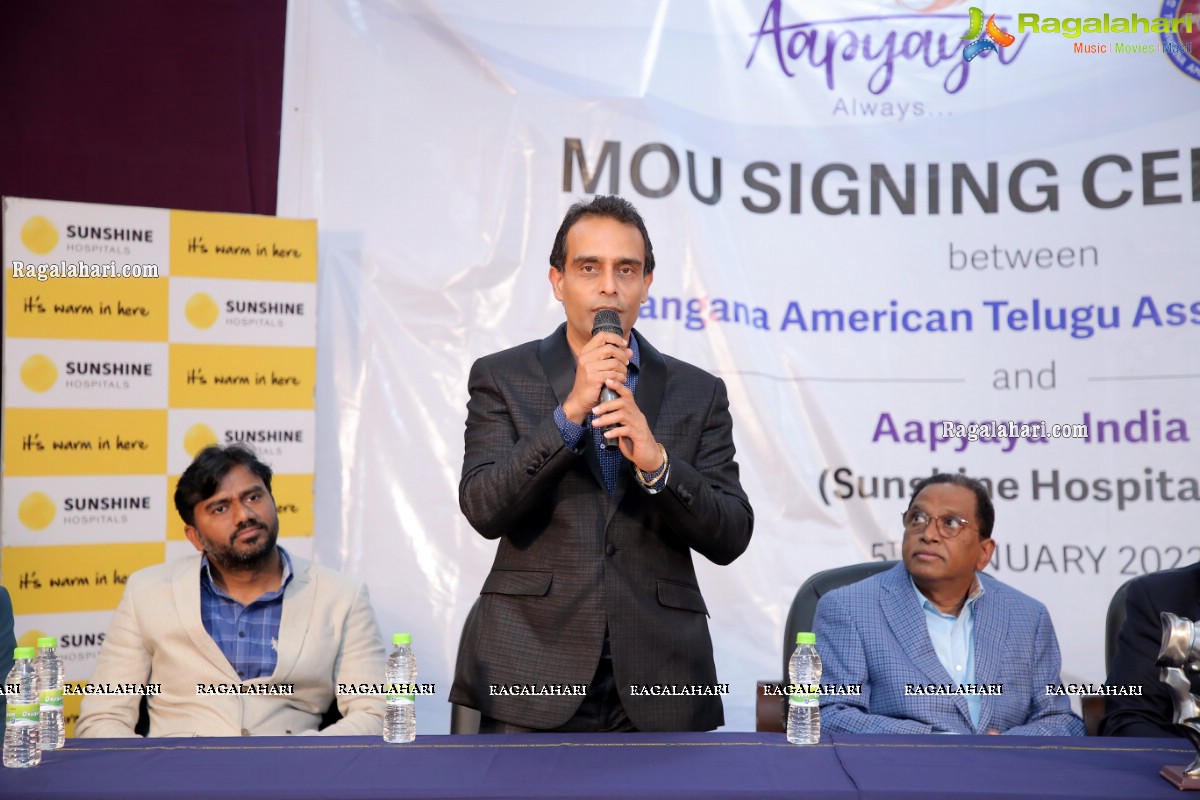 MOU Signing Ceremony Between Telangana American Telugu Association and Aapyaya - Sunshine Hospitals