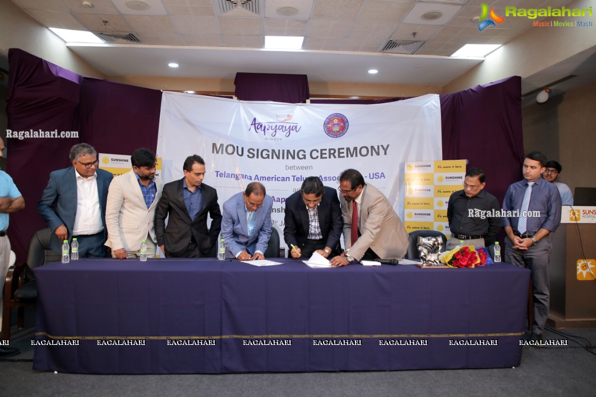 MOU Signing Ceremony Between Telangana American Telugu Association and Aapyaya - Sunshine Hospitals