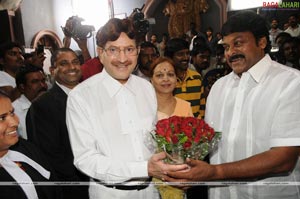 Chiranjeevi Meets Padma Bhushan Krishna