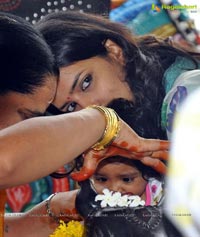 Mohan Babu Guru Purnima Special Pooja with his grand daughters Ariaana and Viviana