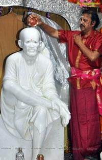 Mohan Babu Guru Purnima Special Pooja with his grand daughters Ariaana and Viviana