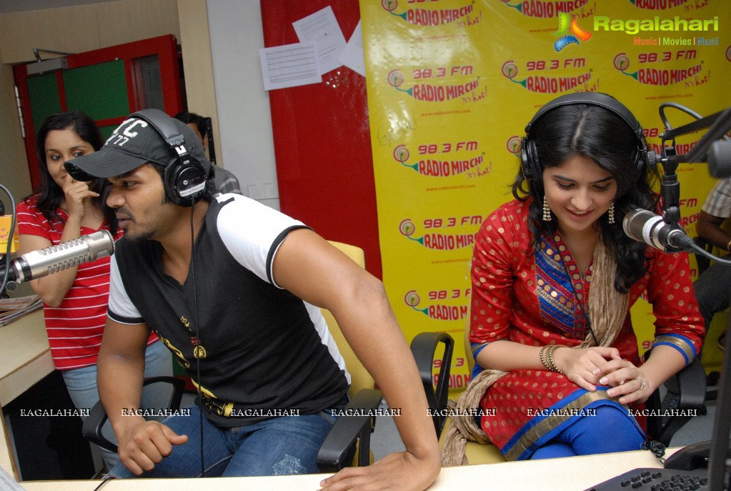 Manchu Manoj and Deeksha Seth at Radio Mirchi Studios, Hyderabad