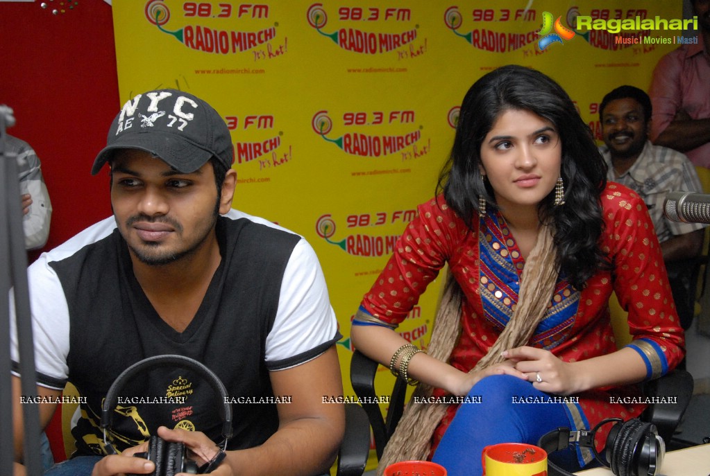 Manchu Manoj and Deeksha Seth at Radio Mirchi Studios, Hyderabad