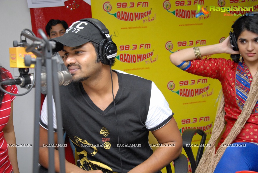 Manchu Manoj and Deeksha Seth at Radio Mirchi Studios, Hyderabad