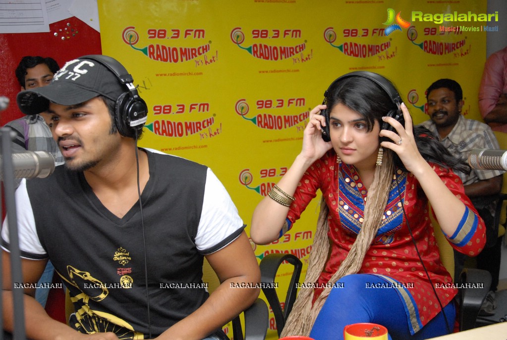 Manchu Manoj and Deeksha Seth at Radio Mirchi Studios, Hyderabad