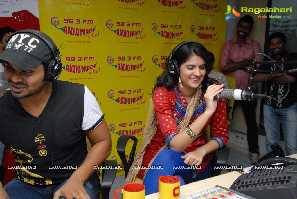 Manchu Manoj and Deeksha Seth at Radio Mirchi Studios, Hyderabad