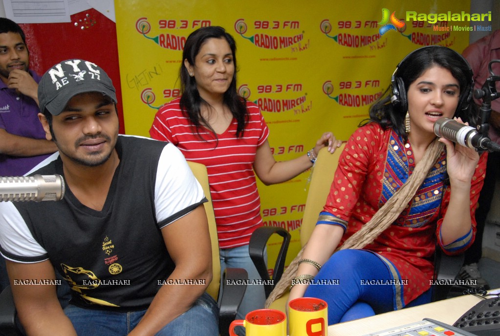 Manchu Manoj and Deeksha Seth at Radio Mirchi Studios, Hyderabad