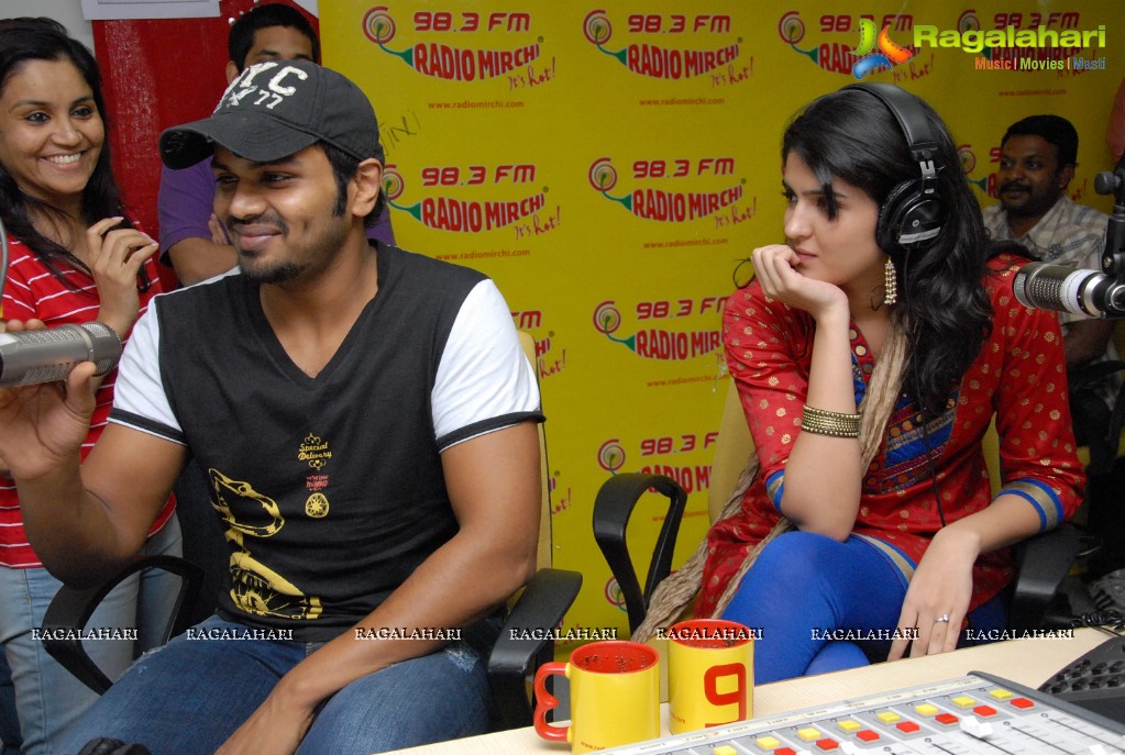 Manchu Manoj and Deeksha Seth at Radio Mirchi Studios, Hyderabad