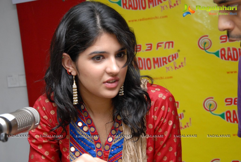 Manchu Manoj and Deeksha Seth at Radio Mirchi Studios, Hyderabad