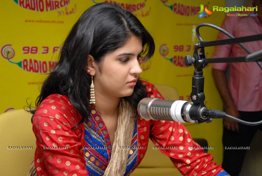 Manchu Manoj and Deeksha Seth at Radio Mirchi Studios, Hyderabad