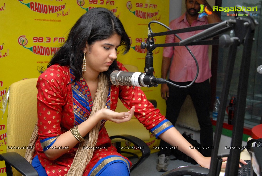 Manchu Manoj and Deeksha Seth at Radio Mirchi Studios, Hyderabad