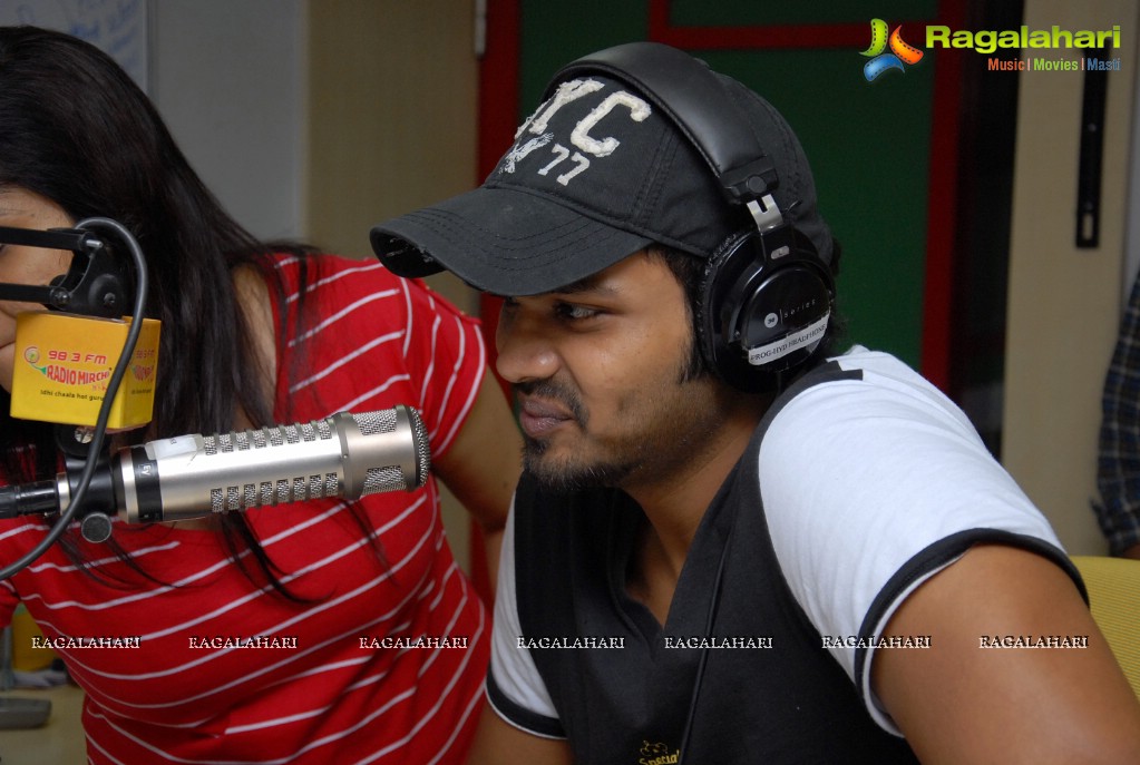 Manchu Manoj and Deeksha Seth at Radio Mirchi Studios, Hyderabad