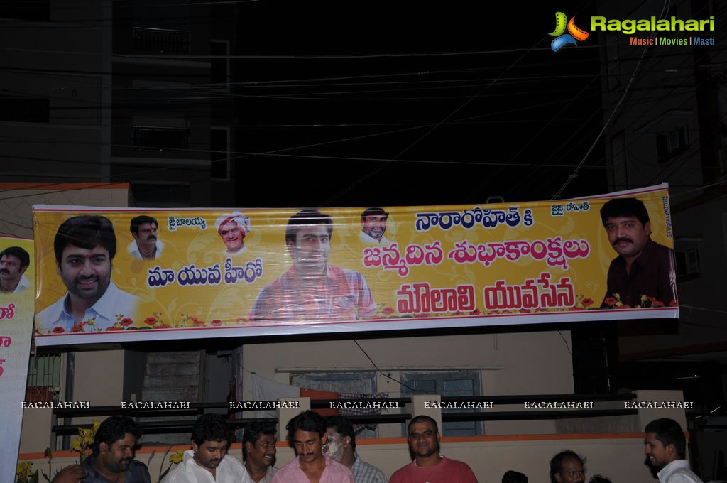 Vijayawada Fans celebrates Nara Rohith 2012 Birthday