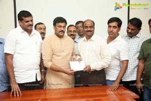 KL Narayana gives 10 Lakhs Check to Chiranjeevi