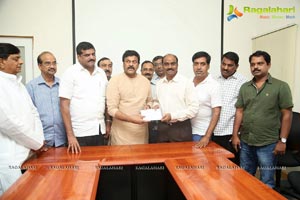 KL Narayana gives 10 Lakhs Check to Chiranjeevi