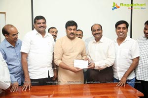 KL Narayana gives 10 Lakhs Check to Chiranjeevi