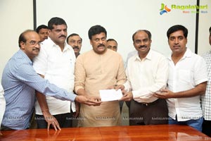 KL Narayana gives 10 Lakhs Check to Chiranjeevi