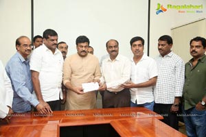 KL Narayana gives 10 Lakhs Check to Chiranjeevi