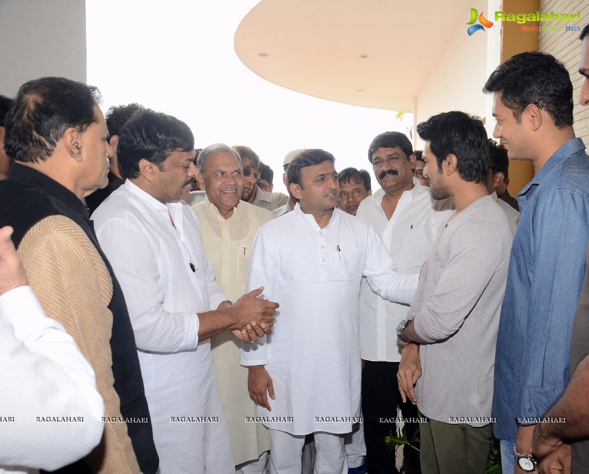 Chiranjeevi and Ram Charan meets Akhilesh Yadav