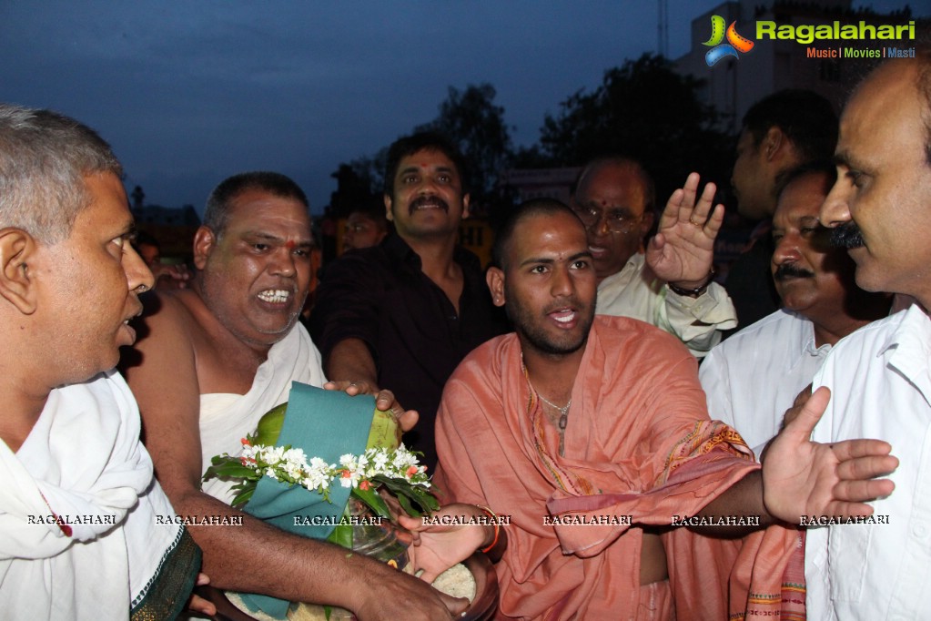 Nagarjuna inaugurates Shubam Multi Cuisine Restaurant at Karmanghat, Hyderabad