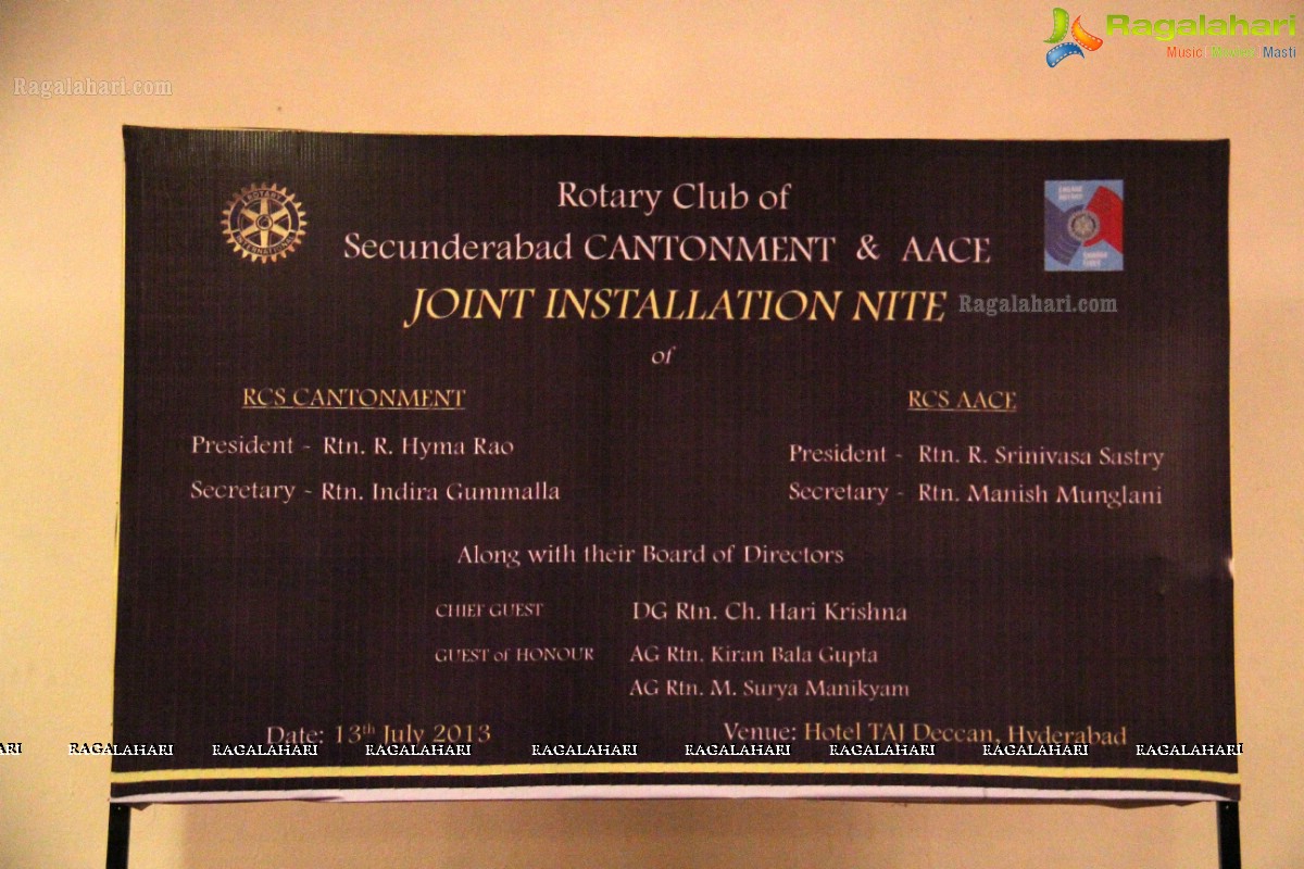 Rotary Club of Secunderabad Cantonment and AACE Joint Installation Nite