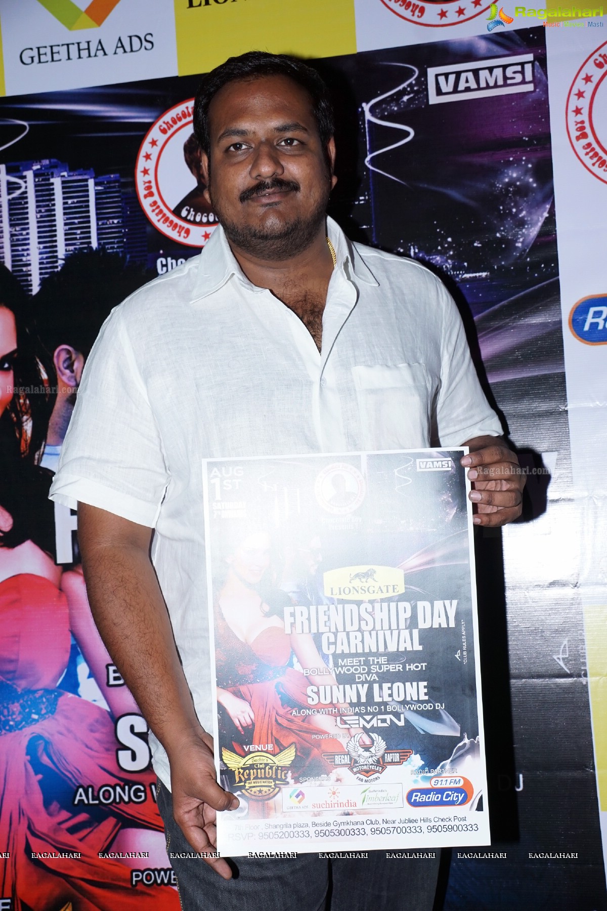Chocolate Boy Presents Bollywood Super Hot Sunny Leone Friendship Day Event Poster Launch at Club Republic
