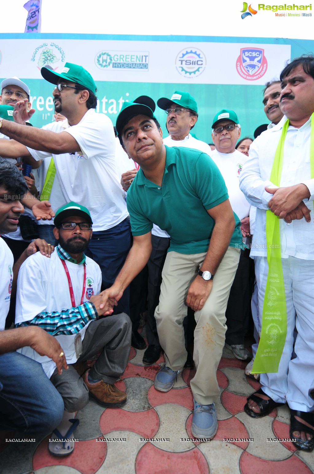 Mega Tree Plantation Drive by K. T. Rama Rao in Hyderabad