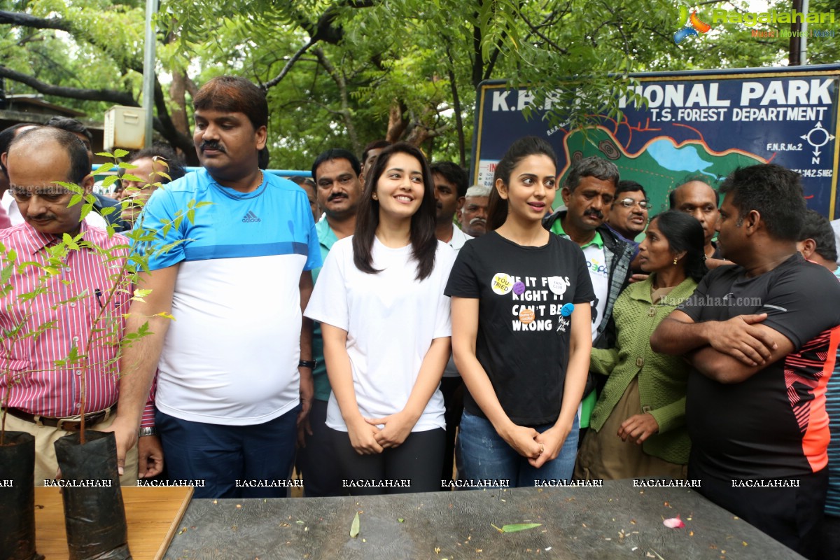 Rakul Preet Singh and Raashi Khanna at Haritha Haram, KBR Park, Hyderabad