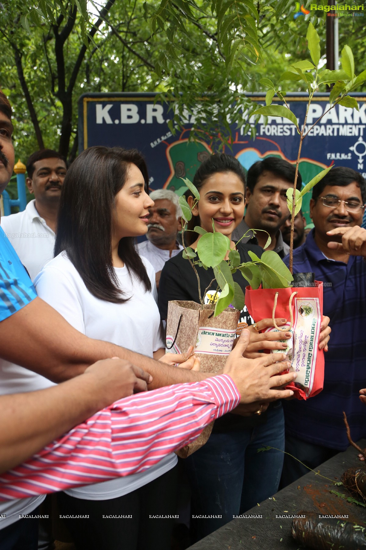Rakul Preet Singh and Raashi Khanna at Haritha Haram, KBR Park, Hyderabad