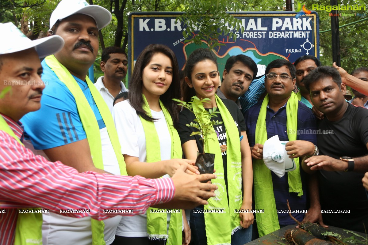 Rakul Preet Singh and Raashi Khanna at Haritha Haram, KBR Park, Hyderabad