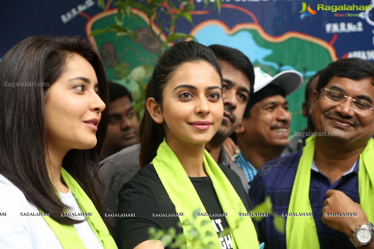 Rakul Preet Singh and Raashi Khanna at Haritha Haram, KBR Park, Hyderabad