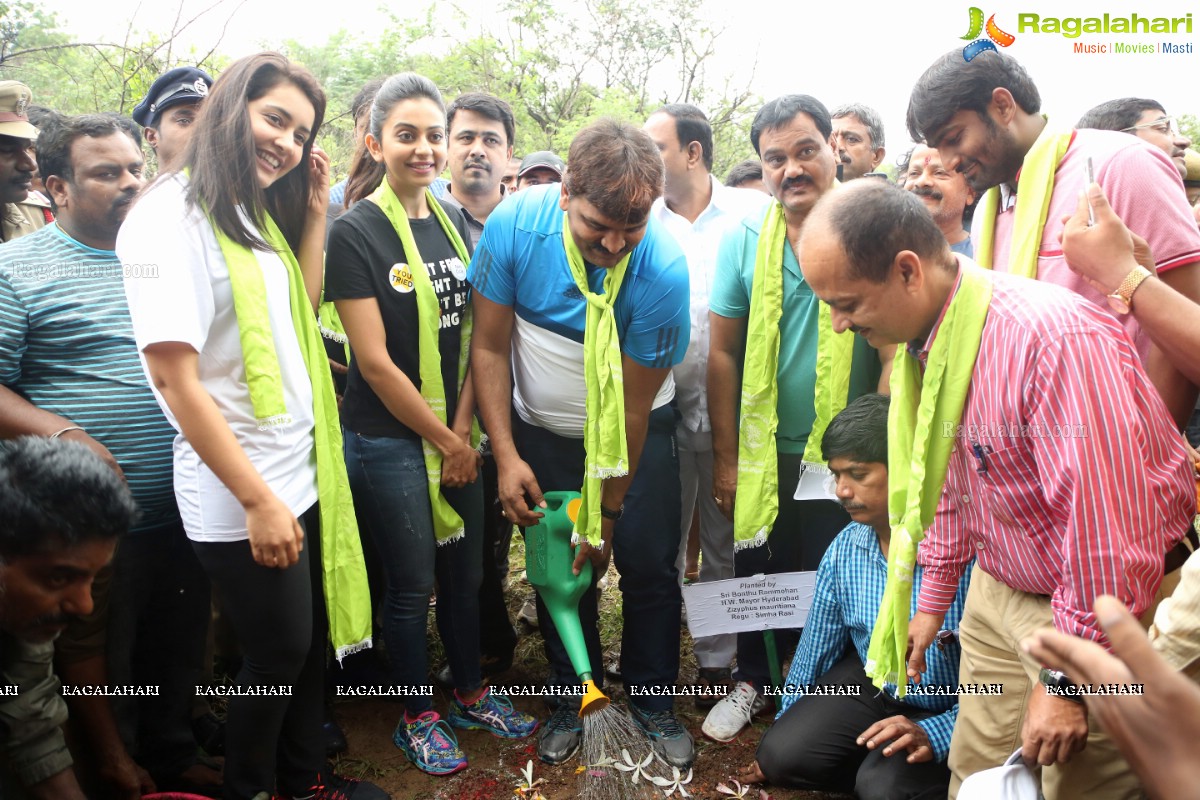 Rakul Preet Singh and Raashi Khanna at Haritha Haram, KBR Park, Hyderabad