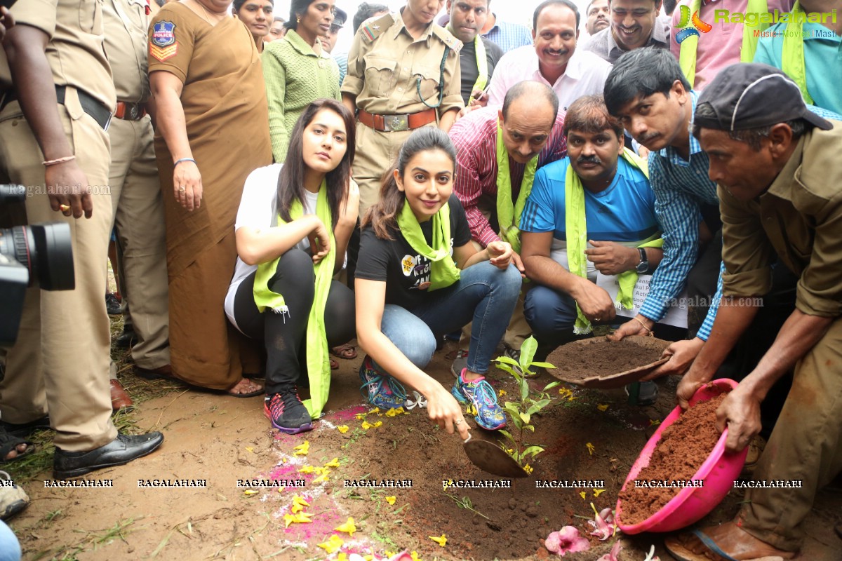 Rakul Preet Singh and Raashi Khanna at Haritha Haram, KBR Park, Hyderabad