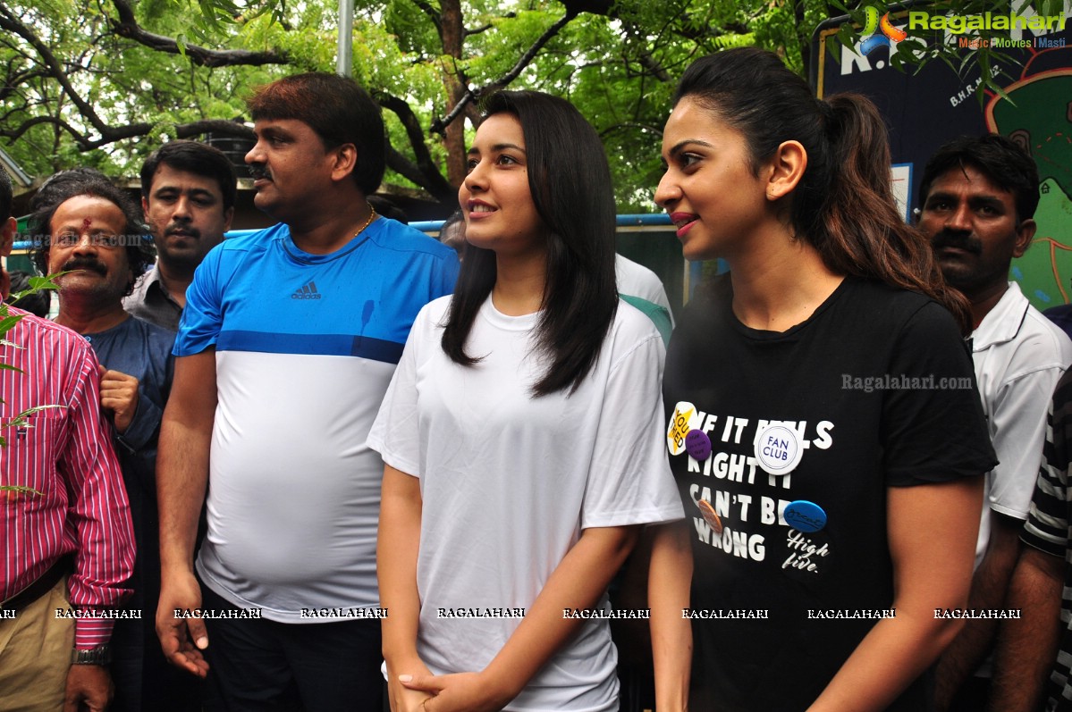 Rakul Preet Singh and Raashi Khanna at Haritha Haram, KBR Park, Hyderabad