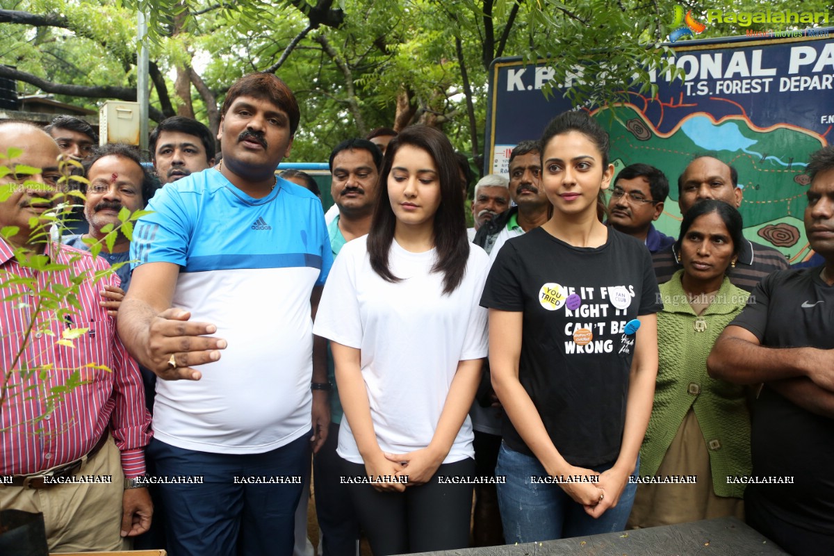 Rakul Preet Singh and Raashi Khanna at Haritha Haram, KBR Park, Hyderabad