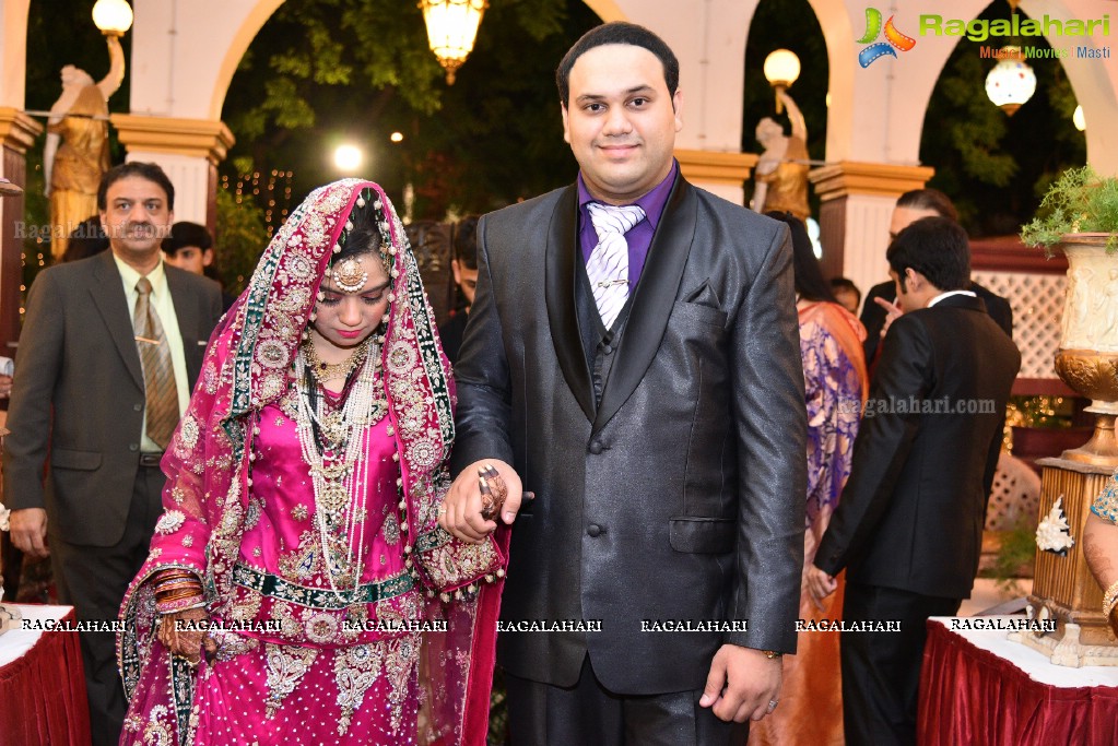 Maria and Dr Syed Mohd Faisal Mahmood. Reception at Paigah Gardens, Begumpet