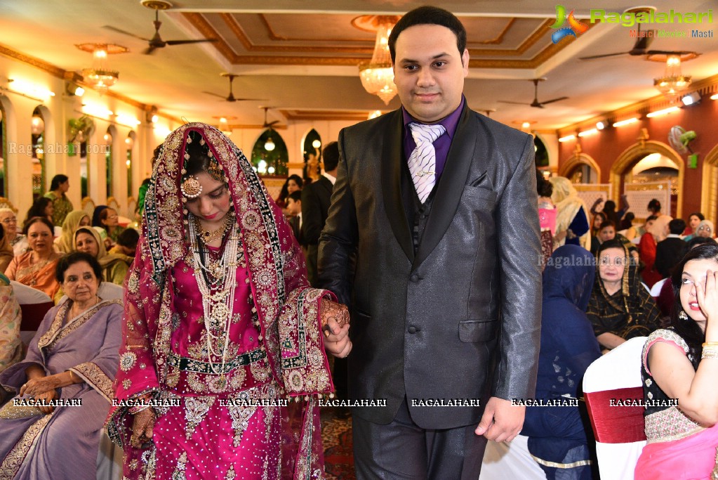 Maria and Dr Syed Mohd Faisal Mahmood. Reception at Paigah Gardens, Begumpet