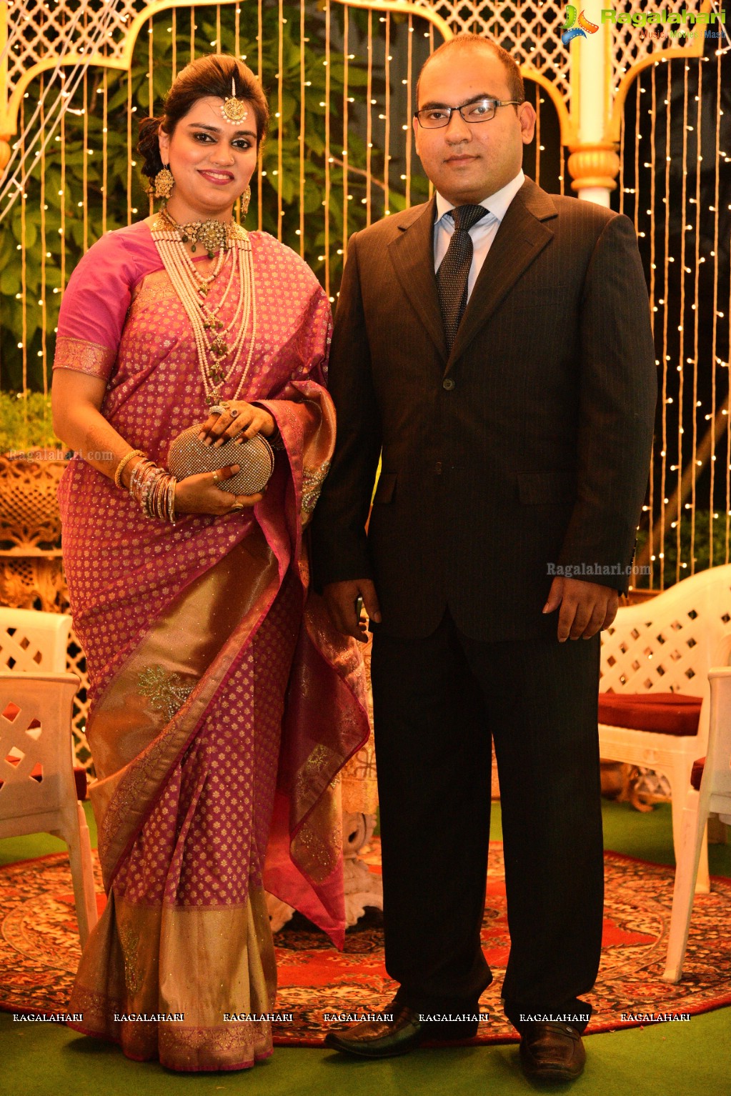 Maria and Dr Syed Mohd Faisal Mahmood. Reception at Paigah Gardens, Begumpet