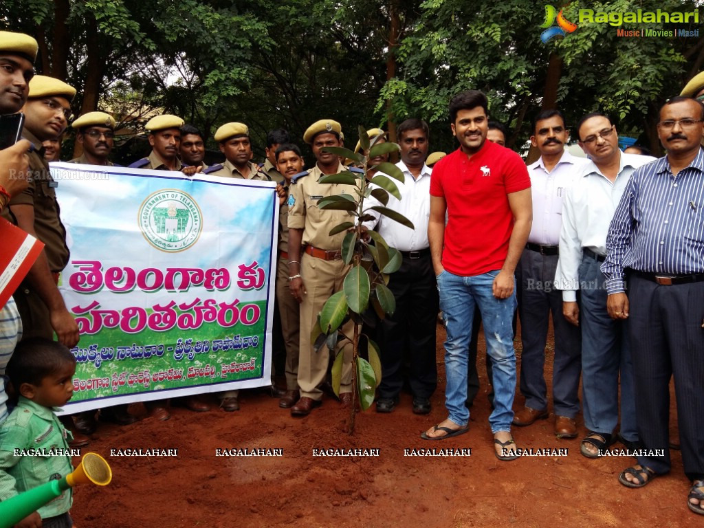 Hero Sharwanand partcipated in Haritha Haram at Telangana State Forest Academy