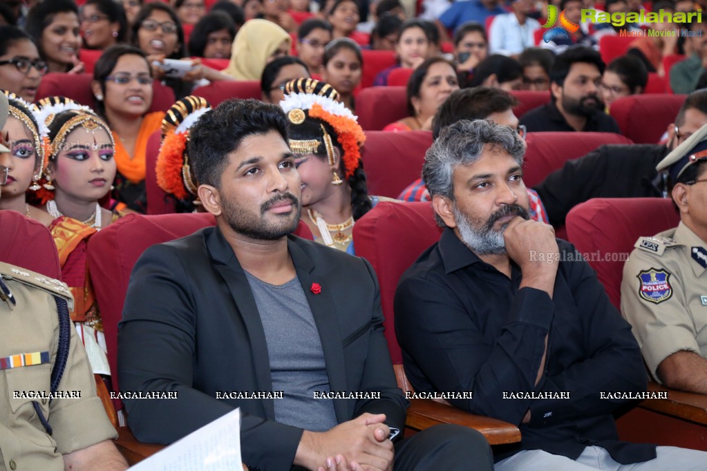 Mega Traffic Awareness Programme for College Students by Allu Arjun and Rajamouli