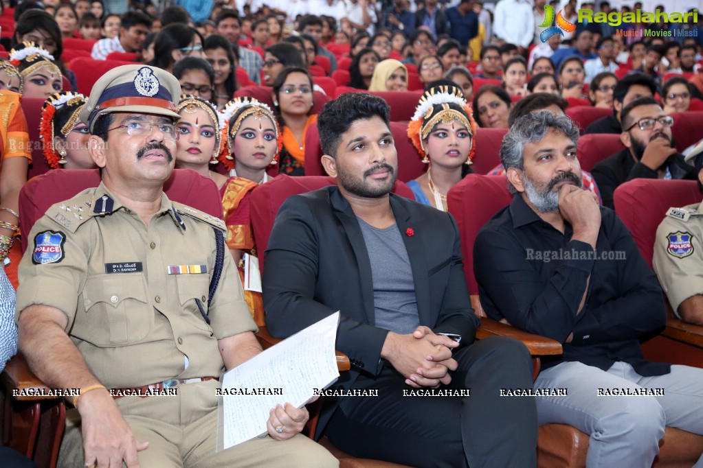 Mega Traffic Awareness Programme for College Students by Allu Arjun and Rajamouli