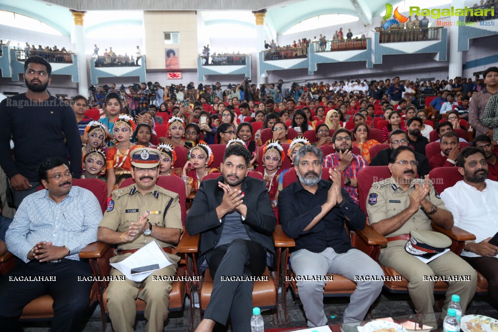 Mega Traffic Awareness Programme for College Students by Allu Arjun and Rajamouli