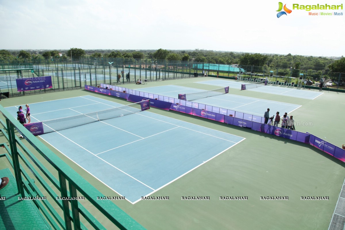 Sania Mirza and Neha Dhupia at the Sania Mirza Tennis Academy