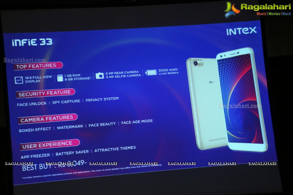 Intex Technologies New Full View Display Smartphone Range at Hotel Katriya, Hyderabad